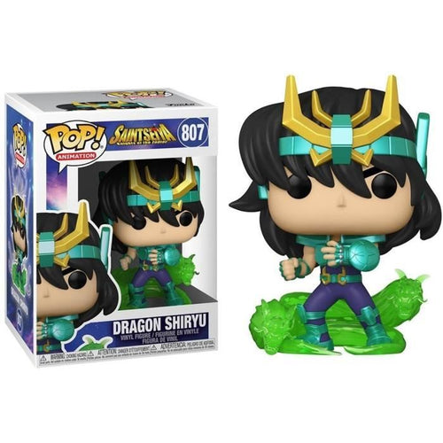 Figura Funko Pop! - Saint Seiya - Shiryu Dragón - 10 cm - Armadura Verde - Detalles cuidados