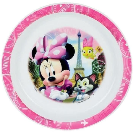 Set stoviglie Disney Minnie - FUN HOUSE - 006377 - Vetro, piatto fondo, piatto piano, bottiglia, scatola snack e posate