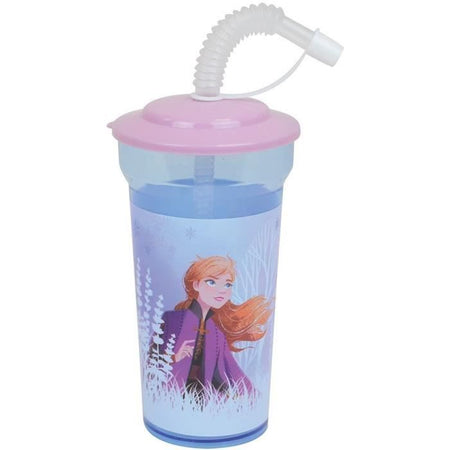 Set stoviglie Disney Frozen - FUN HOUSE - 006379 - Piatto fondo, piatto piano, tazza, bottiglia e bicchiere con cannuccia