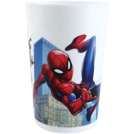 Set di stoviglie - FUN HOUSE - SPIDERMAN - Bicchiere, piatto 22 cm e 16 cm, posate, borraccia e snack box