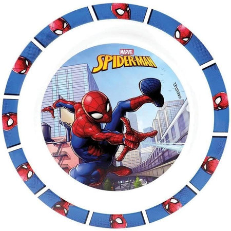 Set di stoviglie - FUN HOUSE - SPIDERMAN - Bicchiere, piatto 22 cm e 16 cm, posate, borraccia e snack box