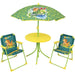 FUN HOUSE Mobili da giardino Jurassic Dinosaur - 1 tavolo 46 x 46 cm, 2 sedie 53 x 38,5 x 37,5 cm e 1 ombrellone 125 x 100 cm