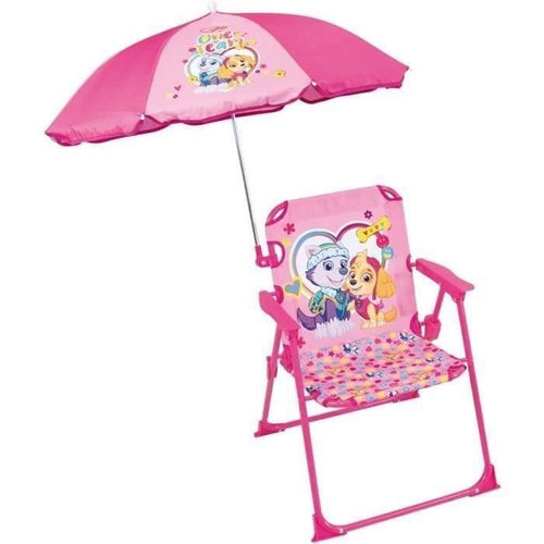 FUN HOUSE PAT'PATROUILLE Stella Everest Sedia da campeggio pieghevole - H.38.5 x L.38.5 x P.37.5 cm - Con ombrellone  65 cm