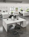 Scrivania da ufficio con gamba pannellata in legno cm. 80/120/140/160/180/200 x80x75h