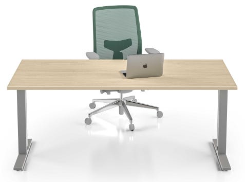 Scrivania da ufficio con piano in melaminico e struttura in metallo cm. 140/160/180/200x80x75H