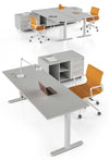 Scrivania da ufficio con piano in melaminico e struttura in metallo cm. 140/160/180/200x80x75H