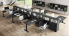 Scrivania da ufficio con piano in melaminico e struttura in metallo cm. 140/160/180/200x80x75H