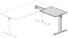 Allungo laterale per scrivania OFFICE con gamba a T in metallo prof. 60 cm.