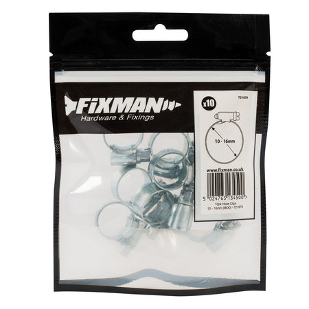 FASCETTE DI SERRAGGIO PER TUBI IN GOMMA, IN PLASTICA E FLESSIBILI 10 PZ FIXMAN