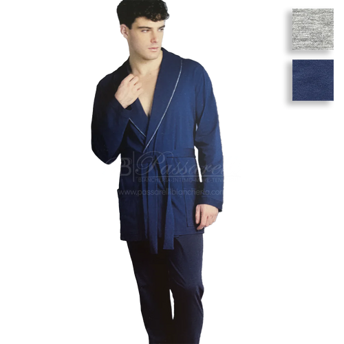 Fascino Giacca da Camera per Uomo in Cotone Jersey Leggero 2503S37