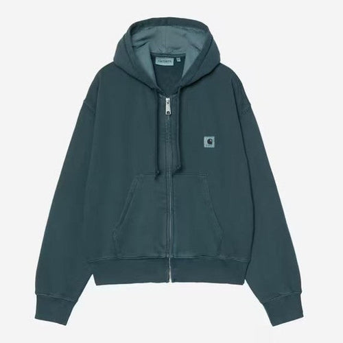 Felpa Carhartt W Nelson jkt Deep Lagoon Garment dyed