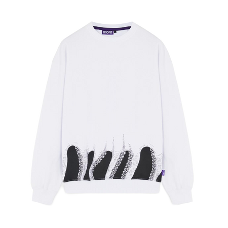 Felpa Octopus Lower crewneck white