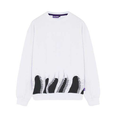 Felpa Octopus Lower crewneck white