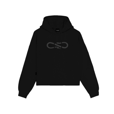 Felpa Propaganda Logo Woman crop top hoodie balck