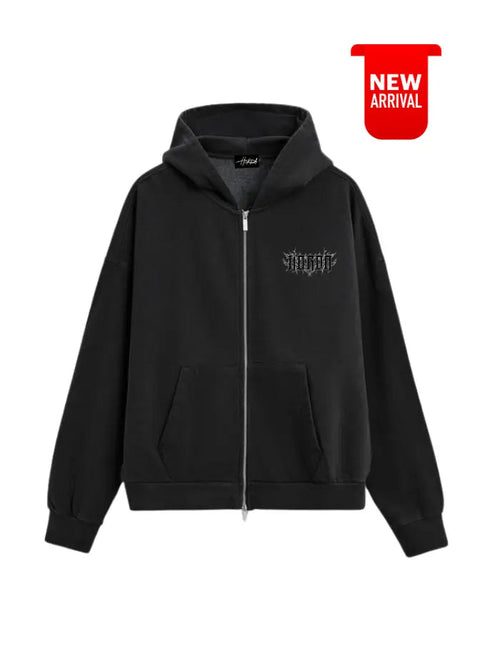 Felpa Zip 100% Cotone Metal Gotic Horda Brand Streetwear