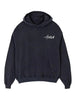 Felpa con cappuccio 100% cotone organico nero lavato - Horda Brand Streetwear