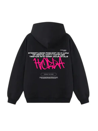 Felpa garzata con cappuccio 100% Cotone Boxy Fit Y2K Green Horda Brand Streetwear