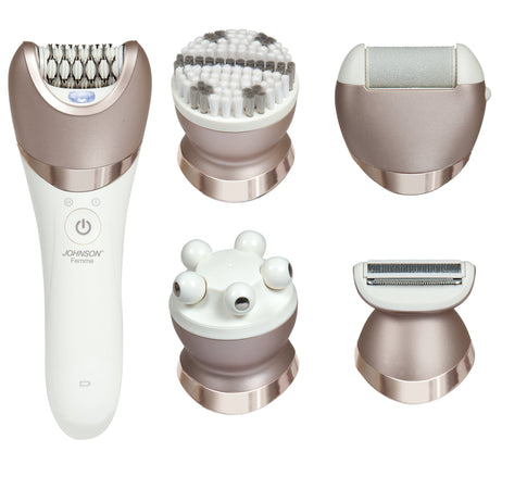 Apparecchio 5n1 Esfoliazione Depilazione Massaggio Pedicure 2 Vel. Ricaricabile
