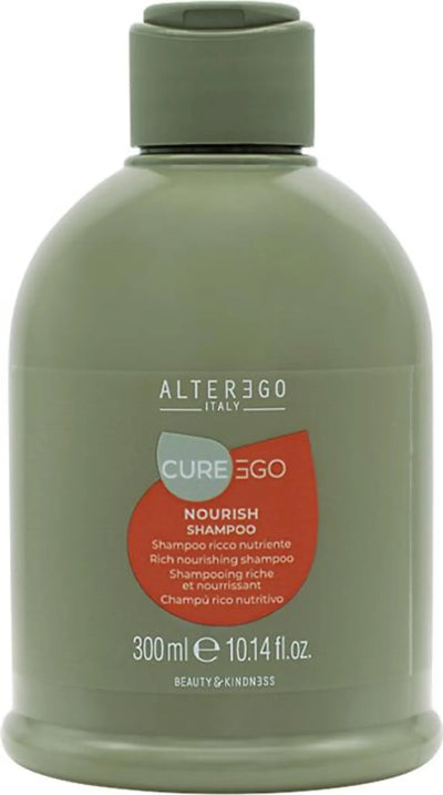 Alterego Curego Nourish Shampoo 300 Ml, Shampoo Nutriente Per Capelli Danneggiati E Sfibrati