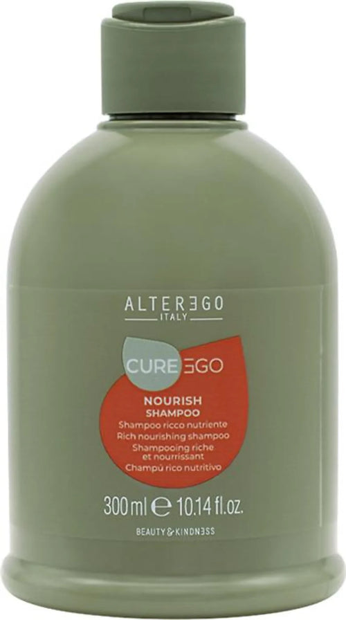 Alterego Curego Nourish Shampoo 300 Ml, Shampoo Nutriente Per Capelli Danneggiati E Sfibrati