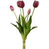 Fiore artificiale tulipano effetto realistico con stelo e foglie verdi