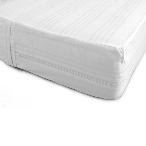 Fodera Coprimaterasso in Cotone Damasco rigata c/cerniera - Varie Dimensioni - Passarelli Biancheria