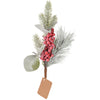 Ramo natalizio decorativo con bacche rosse, per interno ed esterno, da 24 cm