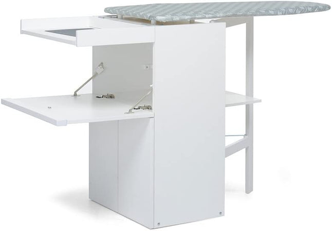 Foppapedretti lo stiro mobile con asse da stiro a scomparsa, legno, colore bianco