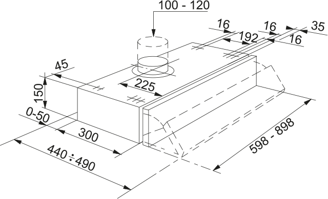 Franke step fsi 632 grigio cappa incasso per pensile, grigia chiara classe energetica d dimensioni 60 cm