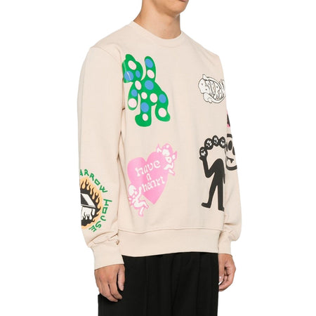 BARROW felpe senza cappuccio unisex barrow - sweatshirt - beige da uomo