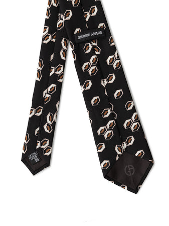GIORGIO ARMANI Cravatta nera in seta Giorgio Armani da uomo