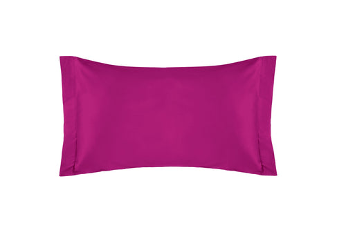 Coppia di federe a 2 volani in Raso di puro cotone FUCSIA