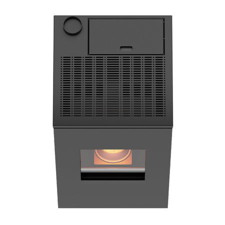 Stufa a pellet 11 kw ventilata "Futura" per ambienti moderni h 101 cm