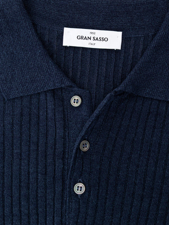 Gran Sasso Polo a Costine Blu da uomo