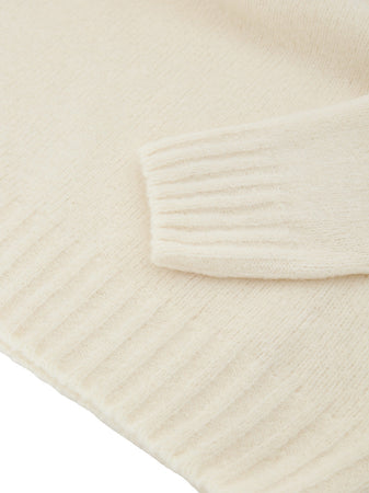 Gran Sasso Maglione Dolcevita Bianco in Lana Effetto Boucle da uomo