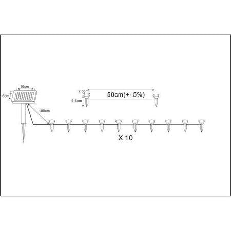 Ghirlanda GALIX 10 LED a energia solare per impianto - 5m