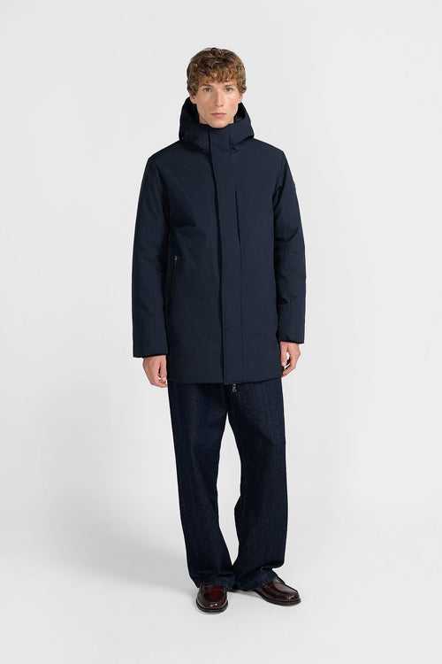 Canadian Capospalla uomo St. John navy con cappuccio e zip doppio cursore