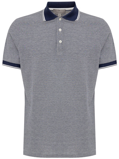 CANALI Polo Canali manica corta blu da uomo