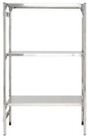 Scaffalatura acciaio inox con piani lisci regolabili in altezza cm. 100x50x150h