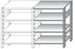 Modulo continuativo scaffalatura in acciaio inox con piani di cm. 130x30x150h