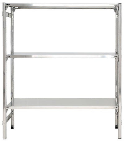 SCAFFALATURA in acciaio inox ad incastro con piani lisci cm. 160x30x150h