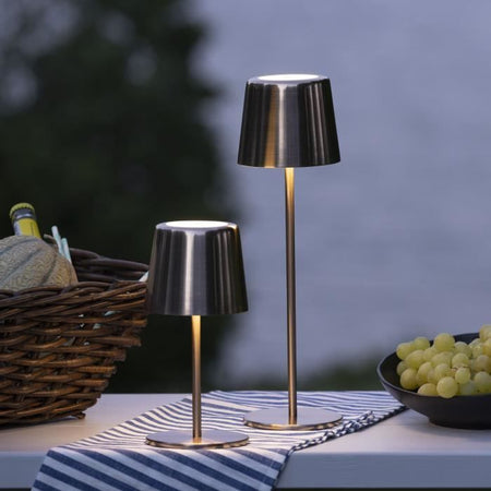 Lampada da tavolo da esterno - BRILLIANT - XAANA - Ricaricabile - Oro - LED - 2W - 160lm - CCT - DIM - USB - IP44