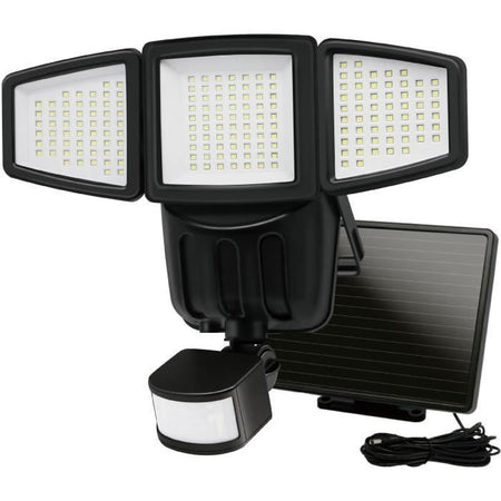 GALIX G4442 Proiettore solare a 3 teste - 1500 lumen - 182 LED SMD - Modalità AUTO o funzionamento forzato
