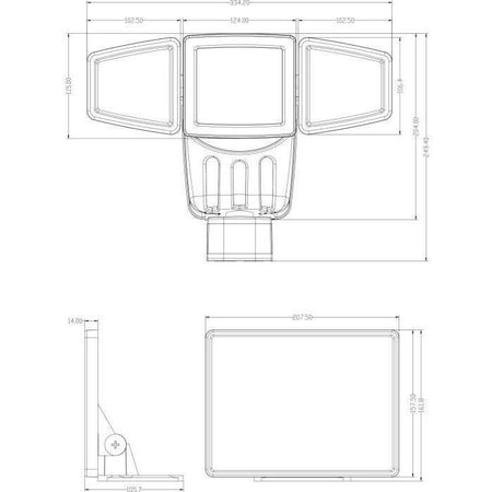 GALIX G4442 Proiettore solare a 3 teste - 1500 lumen - 182 LED SMD - Modalità AUTO o funzionamento forzato
