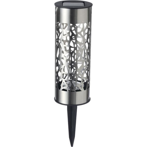 Terminale solare GALIX G4445 in acciaio inox - Da installare o piantare - H28cm - Bianco caldo