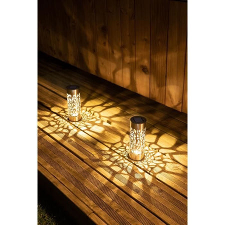 Terminale solare GALIX G4445 in acciaio inox - Da installare o piantare - H28cm - Bianco caldo