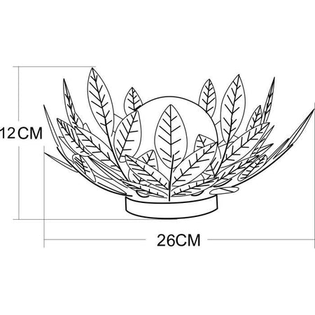 Ninfea solare GALIX G4495 - Metallo, Oro e vetro crepato - 7 Lumen - 26 cm