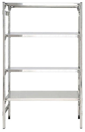 Scaffalatura inox lineare con piani ad incastro cm. 110x60x200h
