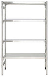 Scaffalatura inox lineare con piani ad incastro cm. 110x60x200h