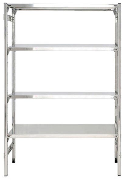 Scaffalatura in acciaio per alimenti cucine ristoranti con piani d'appoggio lisci o forati cm. 120x40x200h